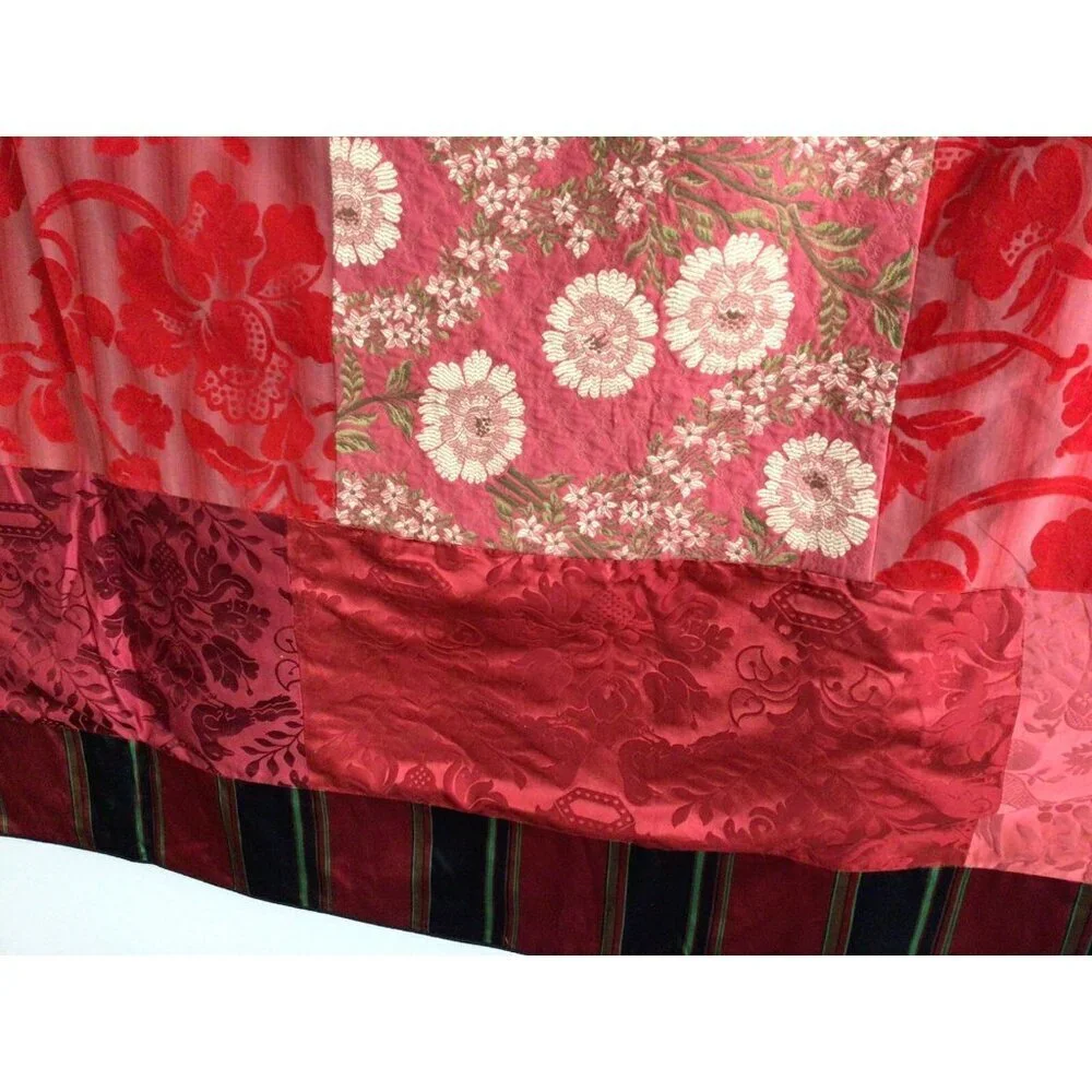 Damask Red Sateen Queen Size Quilt Gorgeous Fabric